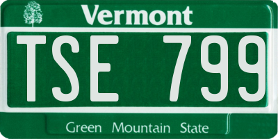 VT license plate TSE799