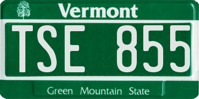 VT license plate TSE855