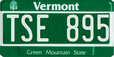 VT license plate TSE895