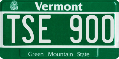 VT license plate TSE900