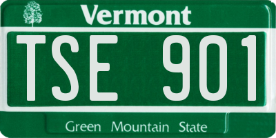 VT license plate TSE901