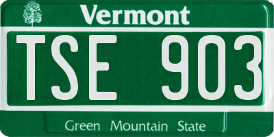 VT license plate TSE903