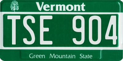 VT license plate TSE904