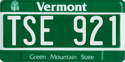 VT license plate TSE921