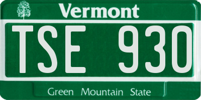 VT license plate TSE930