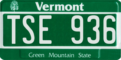 VT license plate TSE936