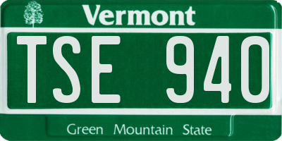 VT license plate TSE940