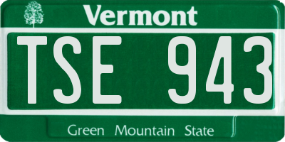 VT license plate TSE943