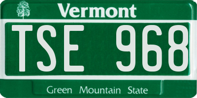 VT license plate TSE968