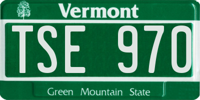 VT license plate TSE970