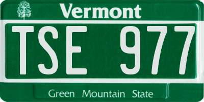 VT license plate TSE977