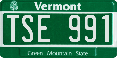 VT license plate TSE991
