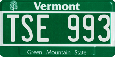 VT license plate TSE993