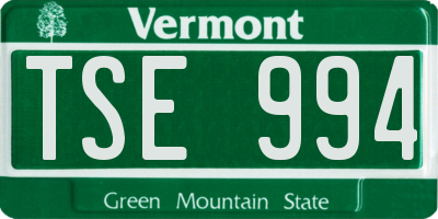 VT license plate TSE994