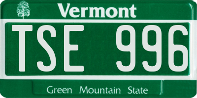 VT license plate TSE996