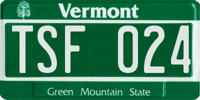 VT license plate TSF024