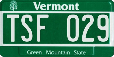 VT license plate TSF029
