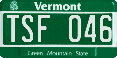 VT license plate TSF046