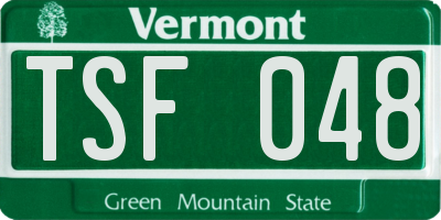 VT license plate TSF048