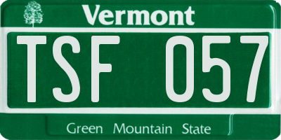 VT license plate TSF057