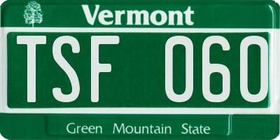 VT license plate TSF060