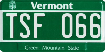 VT license plate TSF066
