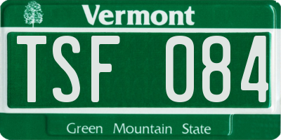 VT license plate TSF084