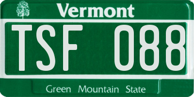 VT license plate TSF088