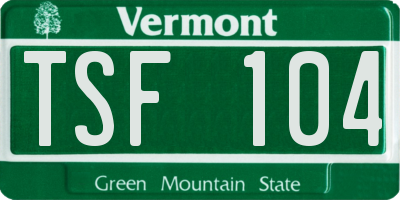 VT license plate TSF104