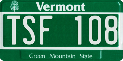 VT license plate TSF108