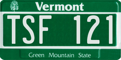 VT license plate TSF121
