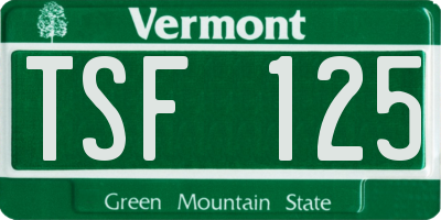 VT license plate TSF125