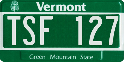 VT license plate TSF127