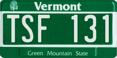 VT license plate TSF131