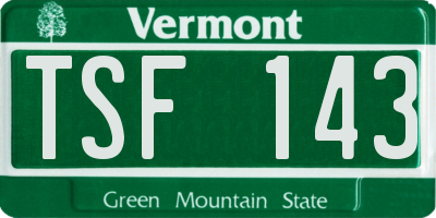 VT license plate TSF143