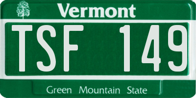 VT license plate TSF149