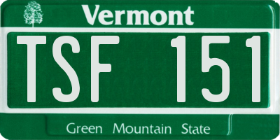 VT license plate TSF151