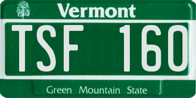 VT license plate TSF160