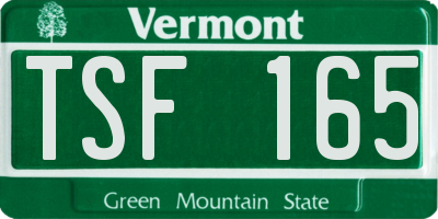 VT license plate TSF165
