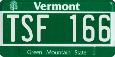 VT license plate TSF166
