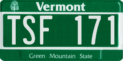 VT license plate TSF171