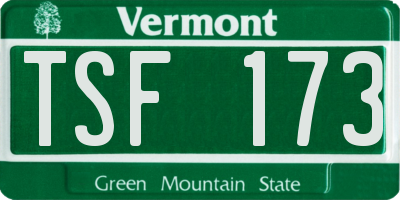 VT license plate TSF173