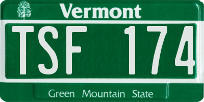 VT license plate TSF174