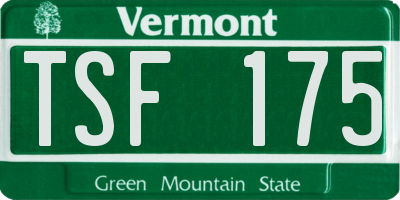 VT license plate TSF175