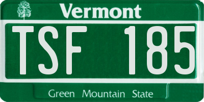 VT license plate TSF185