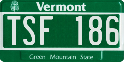 VT license plate TSF186