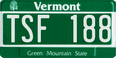 VT license plate TSF188