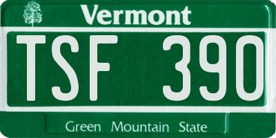 VT license plate TSF390