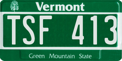 VT license plate TSF413