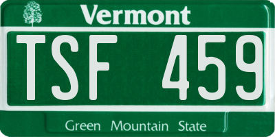 VT license plate TSF459